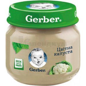 ПЮРЕ ГОМОГЕНИЗИРОВАННОЕ НА ОВОЩНОЙ ОСНОВЕ ТМ "GERBER" "ЦВЕТНАЯ КАПУСТА"