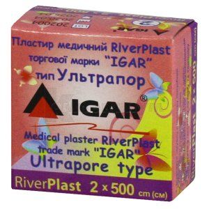 ПЛАСТЫРЬ МЕДИЦИНСКИЙ RiverPlast торговой марки "IGAR" тип УЛЬТРАПОР (на нетканевой основе)