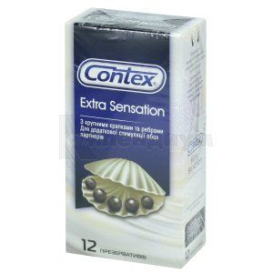 ПРЕЗЕРВАТИВЫ ЛАТЕКСНЫЕ С СИЛИКОНОВОЙ СМАЗКОЙ CONTEX® EXTRA SENSATION (С КРУПНЫМИ ТОЧКАМИ И РЕБРАМИ)