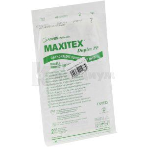 ПЕРЧАТКИ ХИРУРГИЧЕСКИЕ ЛАТЕКСНЫЕ НЕОПУДРЕННЫЕ СТЕРИЛЬНЫЕ MAXITEX® DUPLEX PF