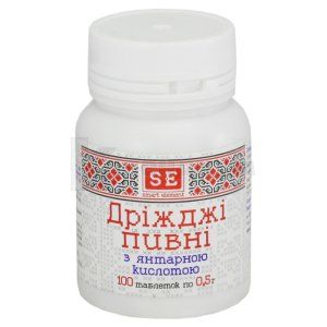 Пивные дрожжи с янтарной кислотой (Brewer's yeast with succinic acid)