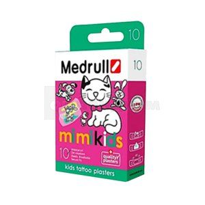 Пластырь детский Медрулл тату Ми ми кидс (Patch for kids Medrull tatoo Mi mi kids)