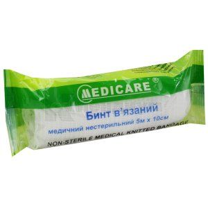 БИНТ ВЯЗАНЫЙ МЕДИЦИНСКИЙ НЕСТЕРИЛЬНЫЙ "MEDICARE"